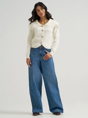 Women's Heartland Fringe Collar Cardigan Sweater