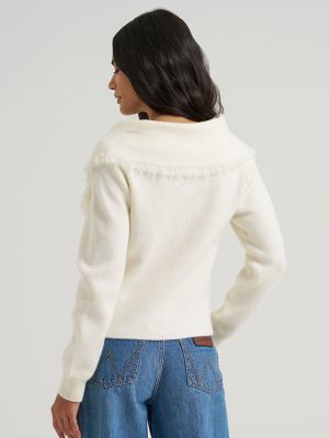 Women's Heartland Fringe Collar Cardigan Sweater