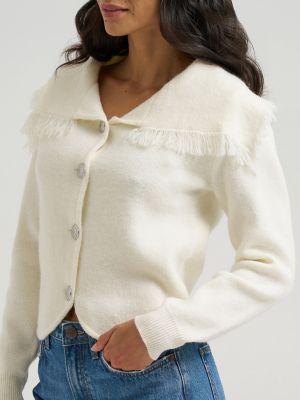 Women's Heartland Fringe Collar Cardigan Sweater