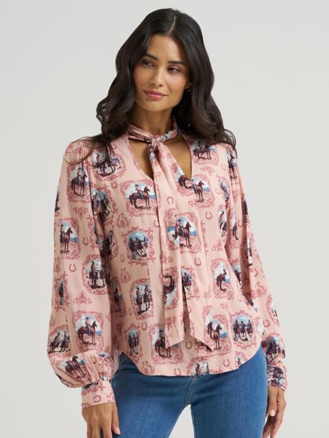 Женская блузка Wrangler Cameo Tie Neck с завязкой на шее