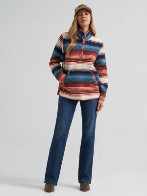 Women's Wrangler High Plains Sherpa Zip Pullover in Homestead Stripe