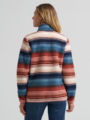Women's Wrangler High Plains Sherpa Zip Pullover in Homestead Stripe