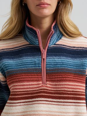 Women's Wrangler High Plains Sherpa Zip Pullover in Homestead Stripe