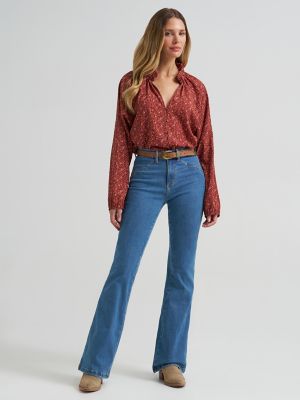 Women's Button Front Princess Blouse