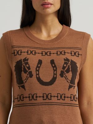 Women's Wrangler Horse Sweater Vest