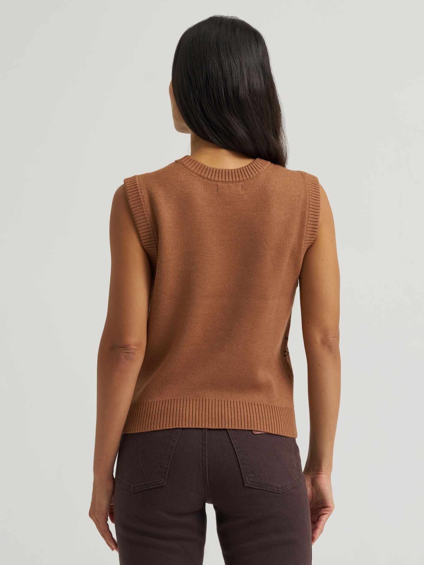 Женский жилет Wrangler Horse Sweater Vest, цвет: Коричневый — фото 5