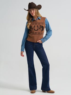 Women's Wrangler Horse Sweater Vest