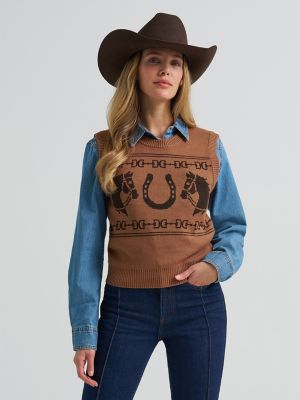Women's Wrangler Horse Sweater Vest