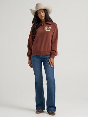 Women's Horseshoe Collared Zip Pullover
