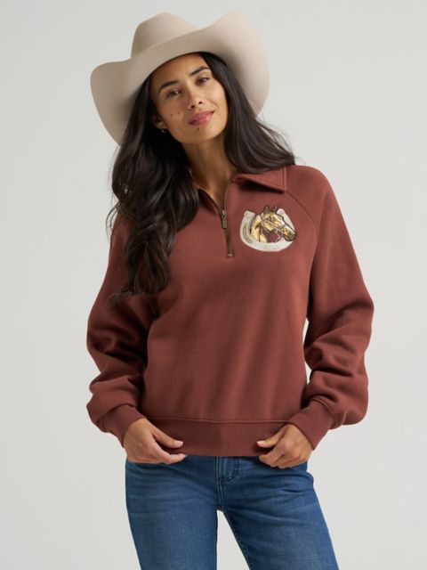 Женские свитеры Wrangler Women's Horseshoe Collared Zip Pullover