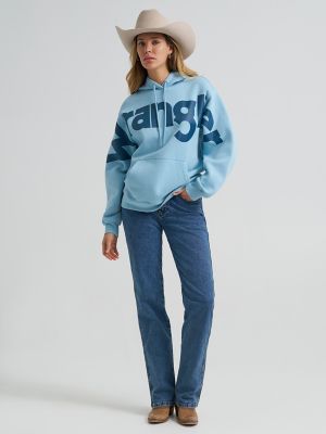 Women&rsquo;s Wrangler Wide Open Spaces Logo Hoodie in Sky Ridge