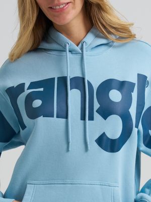Women&rsquo;s Wrangler Wide Open Spaces Logo Hoodie in Sky Ridge