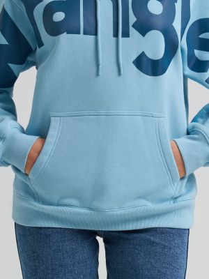 Women&rsquo;s Wrangler Wide Open Spaces Logo Hoodie in Sky Ridge