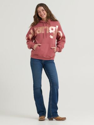 Women&rsquo;s Wrangler Wide Open Spaces Logo Hoodie in Pink Shadow