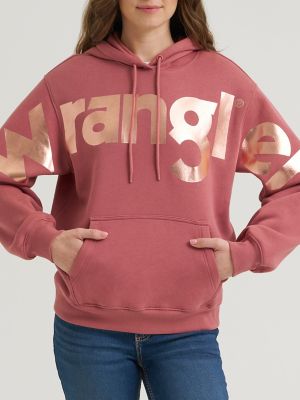 Women&rsquo;s Wrangler Wide Open Spaces Logo Hoodie in Pink Shadow