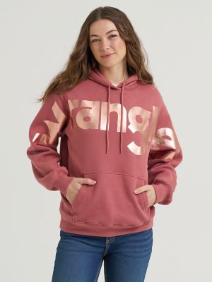Women&rsquo;s Wrangler Wide Open Spaces Logo Hoodie in Pink Shadow