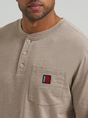 Wrangler RIGGS Workwear&reg; Relaxed Henley in Oatmeal Heather