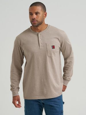 Wrangler RIGGS Workwear&reg; Relaxed Henley in Oatmeal Heather