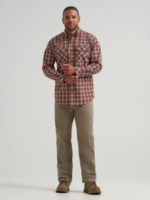 Wrangler RIGGS Workwear&reg; Foreman Plaid Work Shirt in Foundry Rust