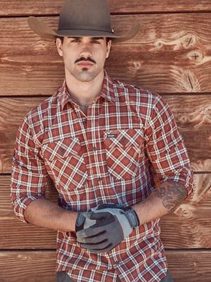 Wrangler RIGGS Workwear® Foreman Plaid Work Shirt in Foundry Rust