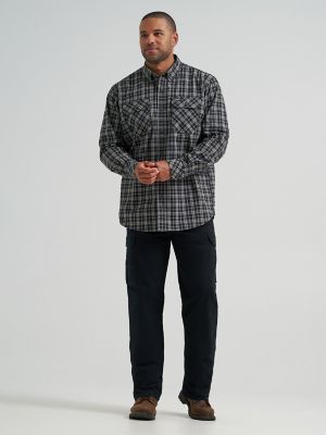 Wrangler RIGGS Workwear&reg; Foreman Plaid Work Shirt in Blacktop