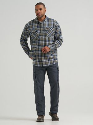 Wrangler&reg; RIGGS Workwear&reg; Flannel Foreman Plaid Work Shirt in Field Olive