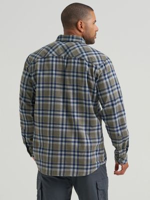 Wrangler&reg; RIGGS Workwear&reg; Flannel Foreman Plaid Work Shirt in Field Olive
