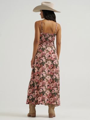 Women's Western Tank Maxi Dress in Pink