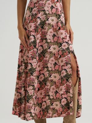 Women's Western Tank Maxi Dress in Pink