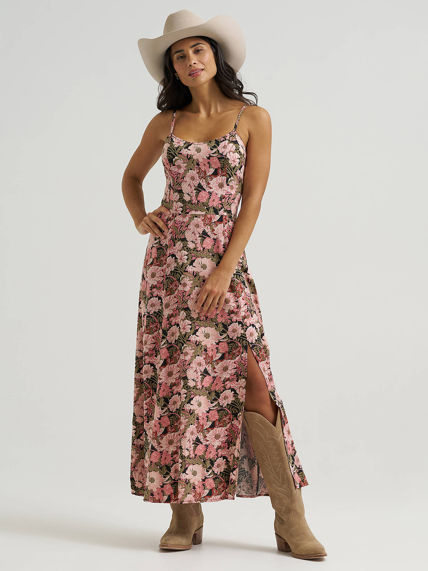 western style dress W.A.Y Wonderful & Young Turquoise Mesa Mesh Side slit adds movement and subtle western edge Western Daydream Tan/Brown Dress (infant-adult)