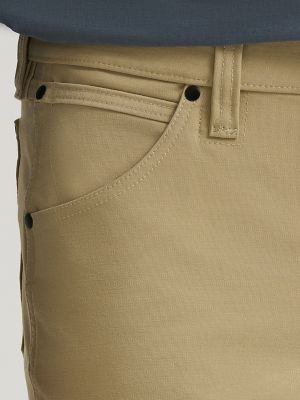 Wrangler All Terrain Gear Men's Techno Knit 5 Pocket Pant in Twill Khaki