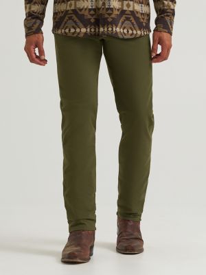 Wrangler All Terrain Gear Men's Techno Knit 5 Pocket Pant in Olive Night alternative view 2