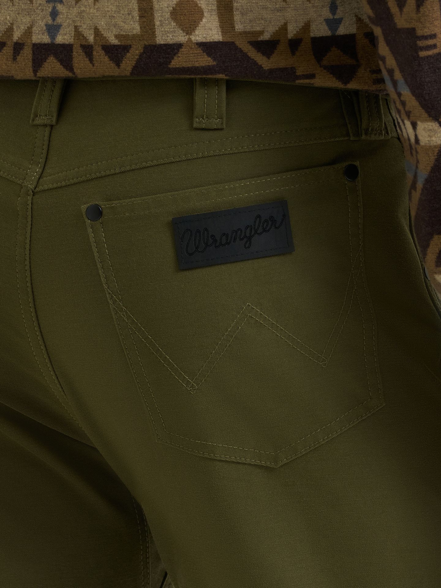 Мужские брюки Wrangler All Terrain Gear Techno Knit 5 Pocket, цвет: Оливковый ночной — фото 6
