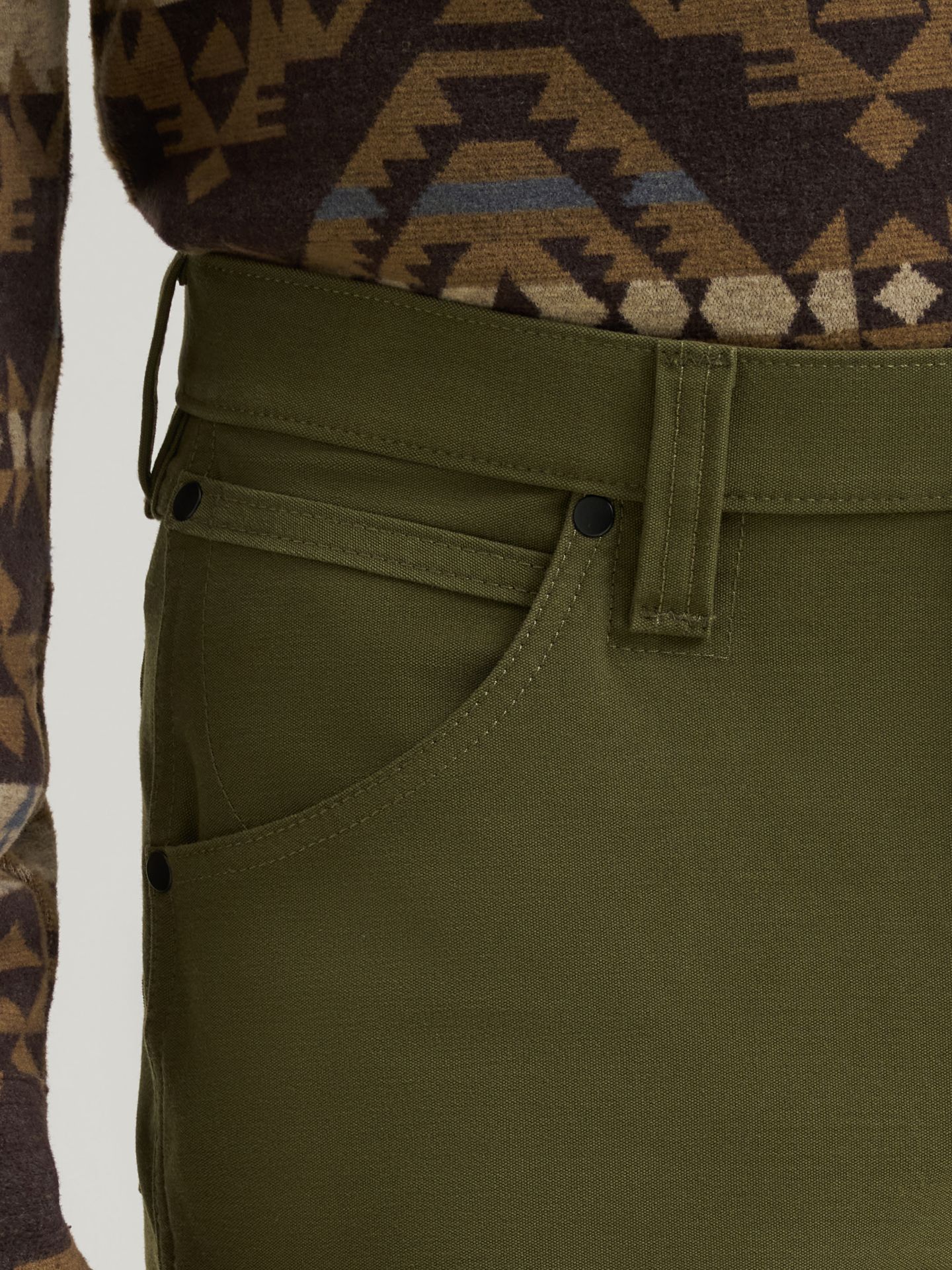 Мужские брюки Wrangler All Terrain Gear Techno Knit 5 Pocket, цвет: Оливковый ночной — фото 7