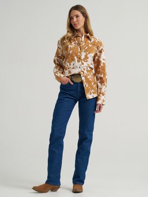 Women's Western Boyfriend Fit Button Down Shirt