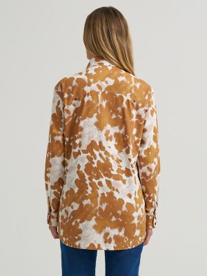 Women's Western Boyfriend Fit Button Down Shirt
