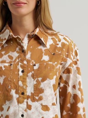 Women's Western Boyfriend Fit Button Down Shirt