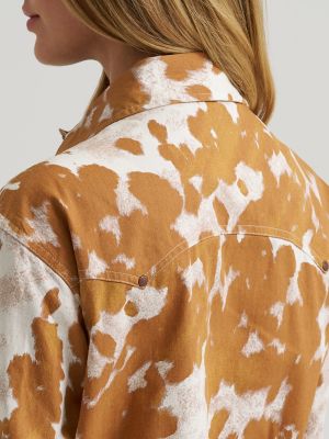 Women's Western Boyfriend Fit Button Down Shirt