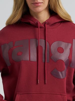 Women&rsquo;s Wrangler Wide Open Spaces Logo Hoodie in Deep Burgundy