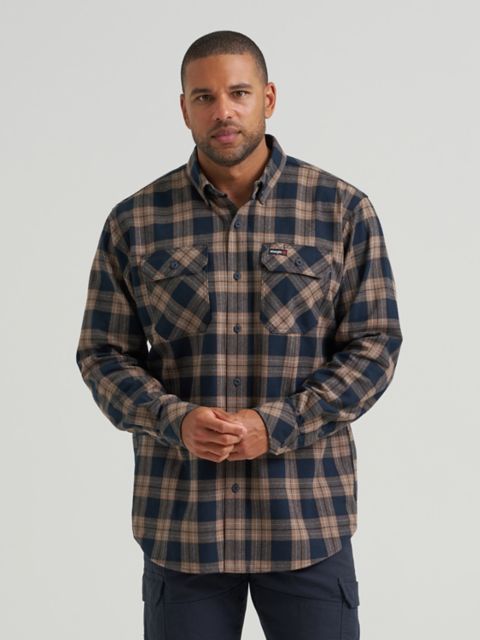 Мужские рубашки Wrangler RIGGS Workwear® Flannel Foreman Plaid Work Shirt
