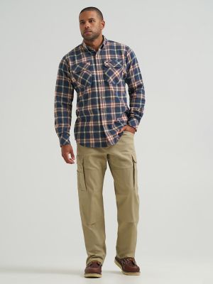 Wrangler&reg; RIGGS Workwear&reg; Flannel Foreman Plaid Work Shirt in Slate Plaid