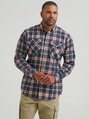 Wrangler&reg; RIGGS Workwear&reg; Flannel Foreman Plaid Work Shirt in Slate Plaid