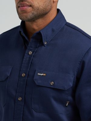 Wrangler&reg; FR Flame-Resistant Button Down Work Shirt in Harbor Navy
