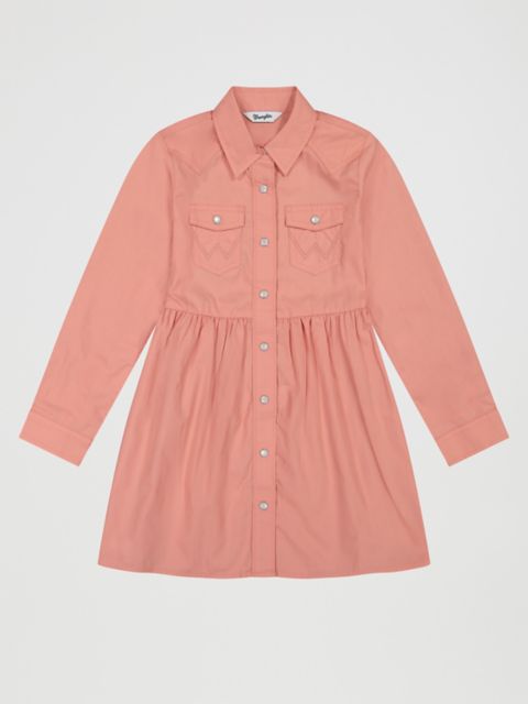Детские платья Wrangler Girl's Long Sleeve Colorwash Western Snap Dress