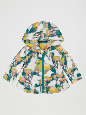 Little Girl's Sherpa Full Zip Ruffle Hem Hoodie
