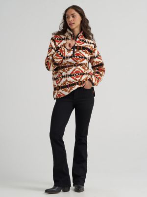 Women's Wrangler High Plains Sherpa Zip Pullover in Bone Mesa