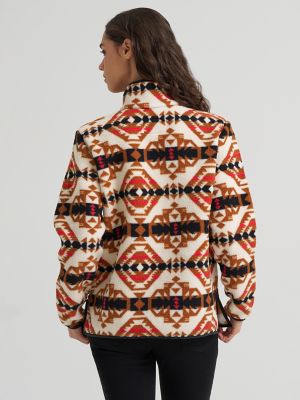 Women's Wrangler High Plains Sherpa Zip Pullover in Bone Mesa