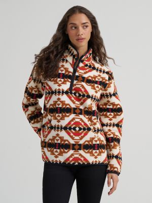 Women's Wrangler High Plains Sherpa Zip Pullover in Bone Mesa