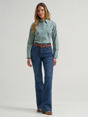 Women&rsquo;s Wrangler Statement Sierra Western Slim Snap Shirt