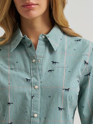 Women&rsquo;s Wrangler Statement Sierra Western Slim Snap Shirt